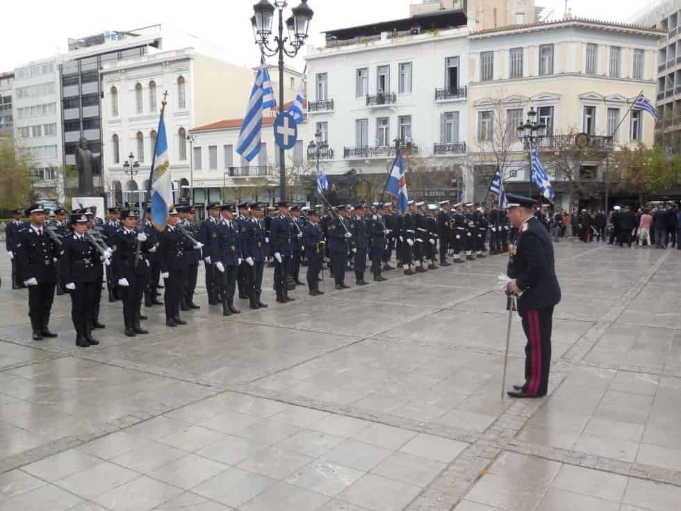 Η παρέλαση των πεζοπόρων τμημάτων των Ε.Δ. και των Σ.Α. 